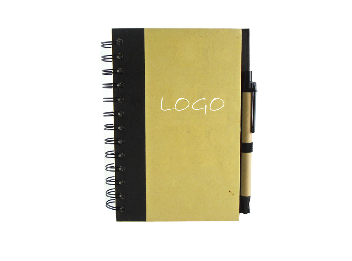 Custom Promotional Recycled Spiral Notebook With Pen BMD0276 Buy