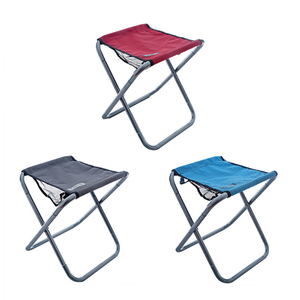 Folding Aluminum Alloy Camping Stool, 16 Inch Tall Large Size Portable Lightweight Stool Seat with Mesh Pocket & Carry Bag