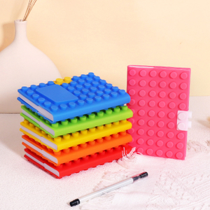A6 Silicone Building Block Notebook Pocket DIY Puzzle Notepad Soft Cover Small Journal Diary Writing Pad, 200 sheets, 3.9*5.9in