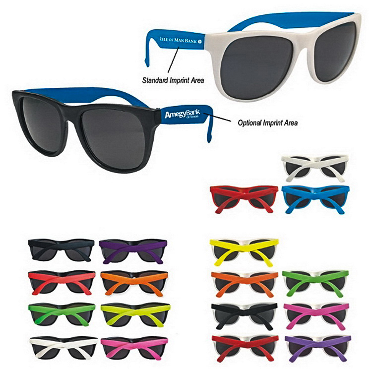 Wholesale custom logo printed TwoTone Sunglasses on Blossomy Promotion, inc