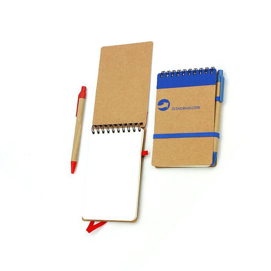 Imprinted Eco Pocket Spiral Notebook and Pen