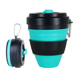 Collapsible Coffee Cup Portable Foldable Travel Coffee Mug 12oz/ 350ml Durable and Reusable Camping Cup