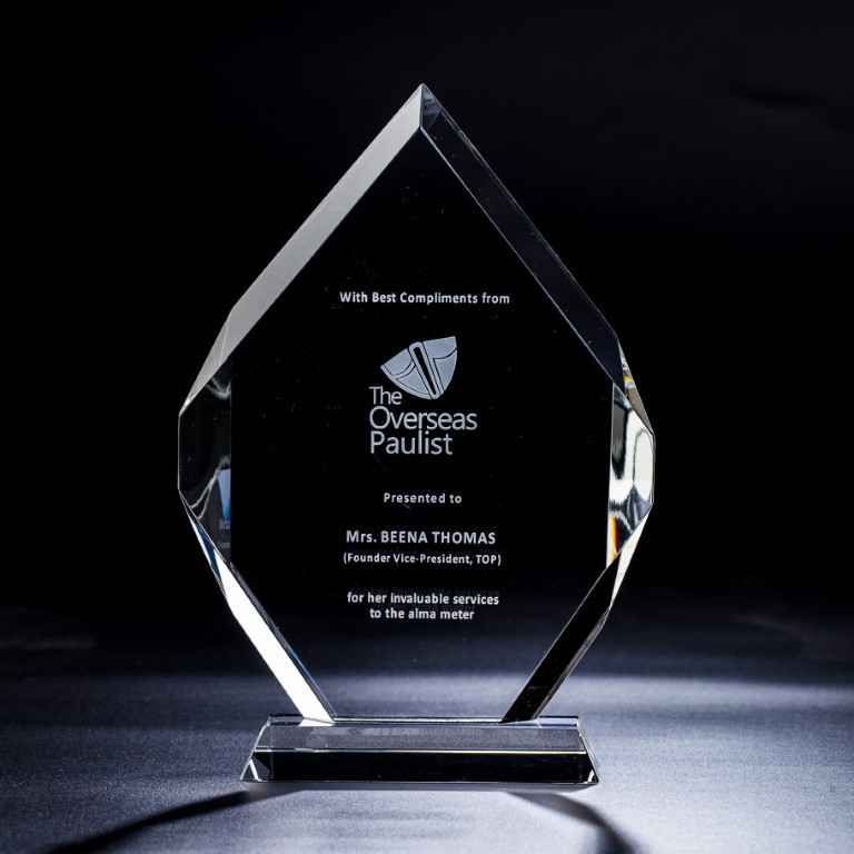 Personalized Crystal Circle Employee Years Award Plaque Customized with Employee & Company Name