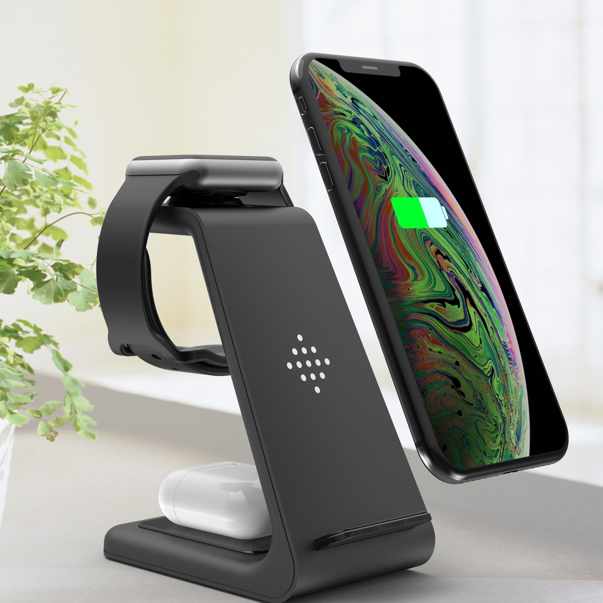 Wireless Charging Station 3 in 1 Fast Wireless Charger Stand for iPhone, AirPods iWatch Series and Samsung Phones