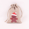 Christmas Burlap Gift Bags Goodie Treat Bags with Drawstrings Small Candy Pouch Bags for Christmas Party