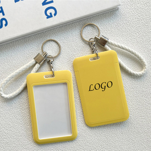 Solid Color Can Be Customized Keychain Identity ID Badge Holder Case, Nurse Doctor Office School Teacher Name Credit Card Pocket