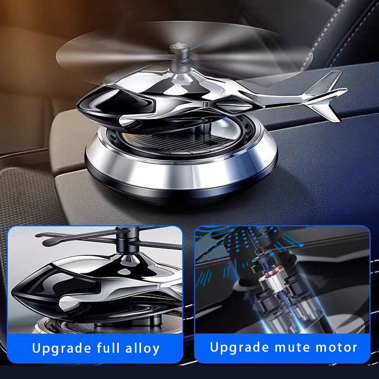Solar Car Perfume Car Aromatherapy Aircraft Rotating Accessories Helicopter Interior High-end Decorations