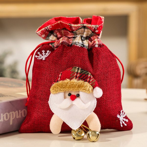 Christmas Gift Doll Bags with Drawstring Reusable Christmas Gift Bags Santa Gifts Bags for Holiday Wrapping