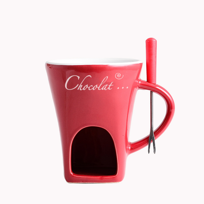 Black Ceramic Fondue Mug With Custom Logo