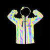 Autumn And Winter Waterproof Dazzling Color Reflective Jacket for Night Wear Colorful Laser Dalian Hat Coat