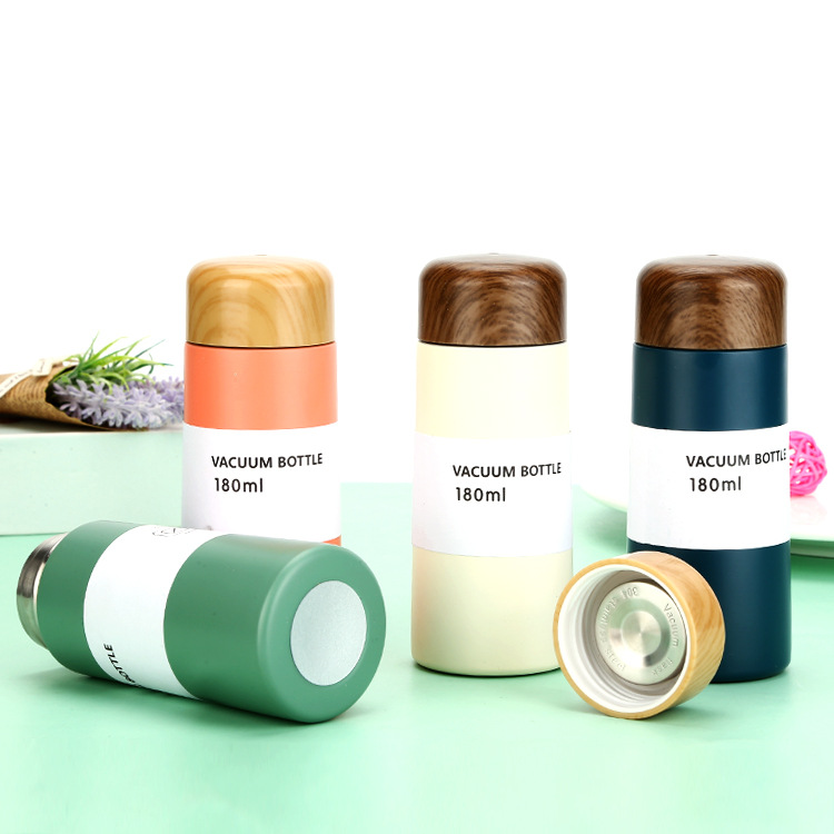 180ml Mini Thermos Bottles Wide Mouth Leak-proof Vacuum Flask Small Travel Coffee Cup Stainless Steel Hot Water Bottle Insulated