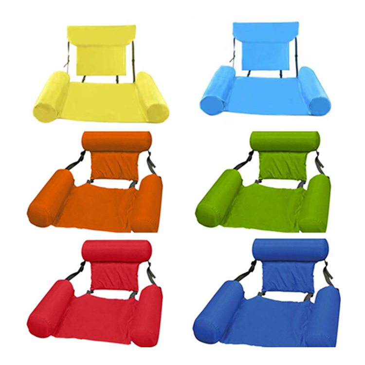 Water Sofa Amusement Inflatable Lounge Chair with Net Hamderbed Folding Floating Double Backrest Floating Bed Sofa