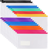 Plastic Poly Zip Envelopes Pouch Files Zipper Folders A4 Size Letter Size for School Office Travel Storage Supplies