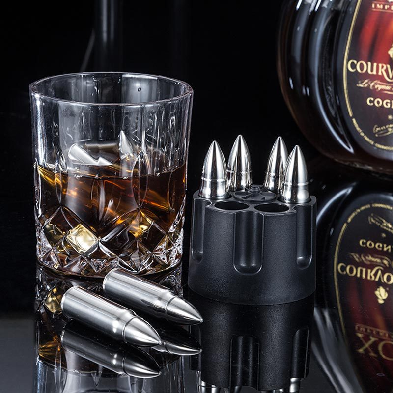 Whiskey Stones Bullets Stainless Steel Chillers Large Reusable Chilling Ice Cube