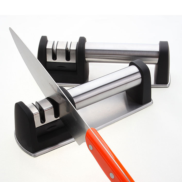 Premium Quality Knife Sharpener for Straight and Serrated Knives Stainless Steel Ceramic and Tungsten