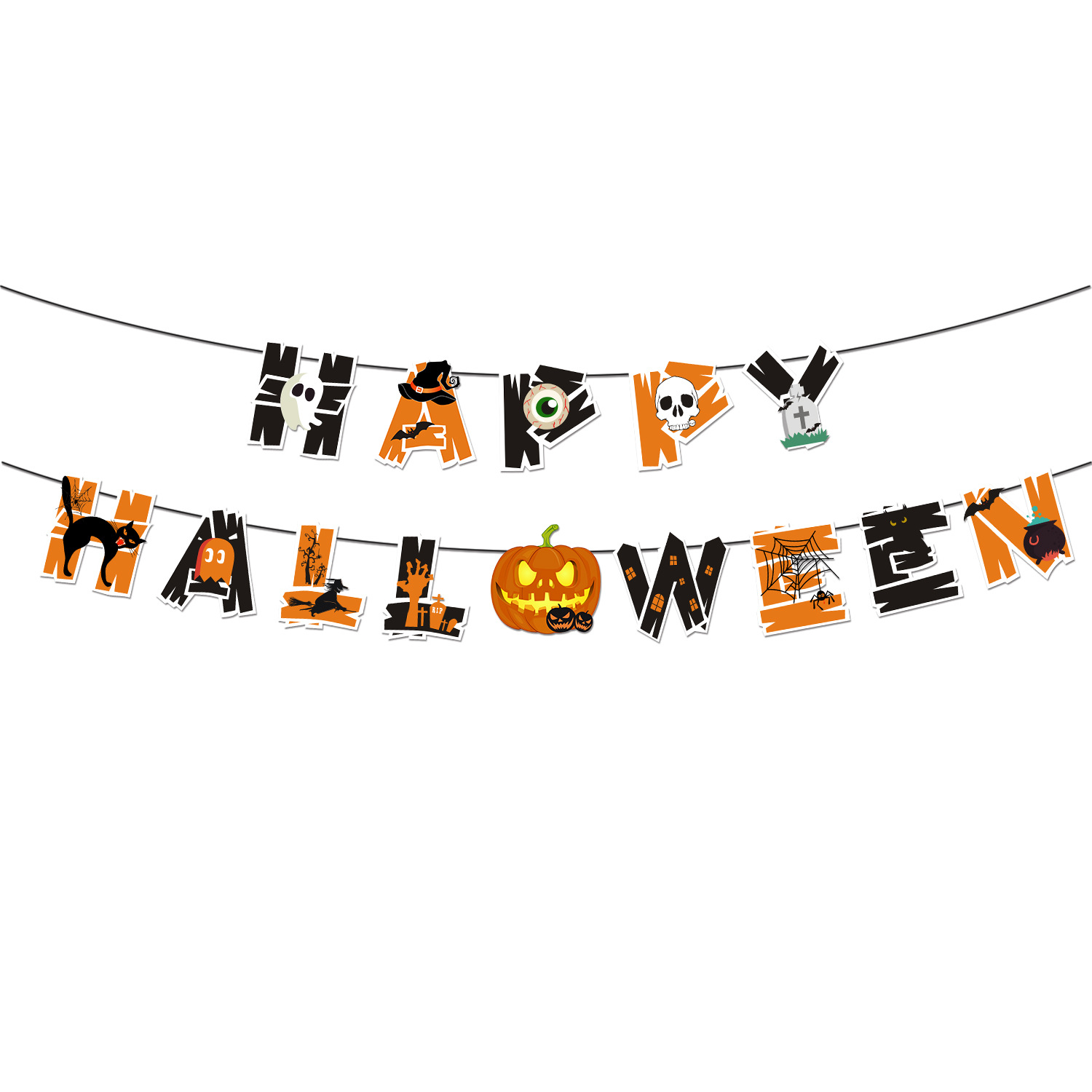 Happy Halloween Banner Decorations for Home Party Office Home School Office Party