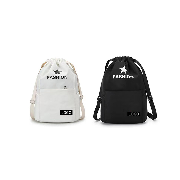 Drawstring Backpack Travel Large Capacity Backpack Men And Women Bundle Pocket Nylon Cloth Bag Can Print LOGO