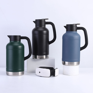 Stainless Steel Double Wall Vacuum Insulated Water Bottle with Cup for Travel Large Coffee Thermoses with Handle Leak Resistant
