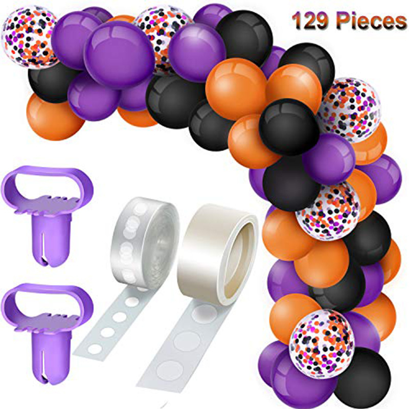 12 Inch Latex Confetti Party Balloons Kit for Halloween Decoration