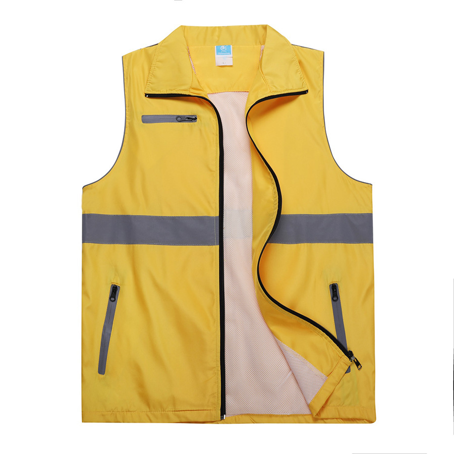 Unisex Volunteer Vest Safety Reflective Running Cycling Vest with Pockets