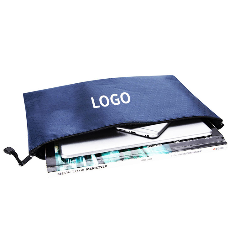 A4 Football-print File Bag Waterproof, Thickened Zipper Bag Canvas Meeting File Bag