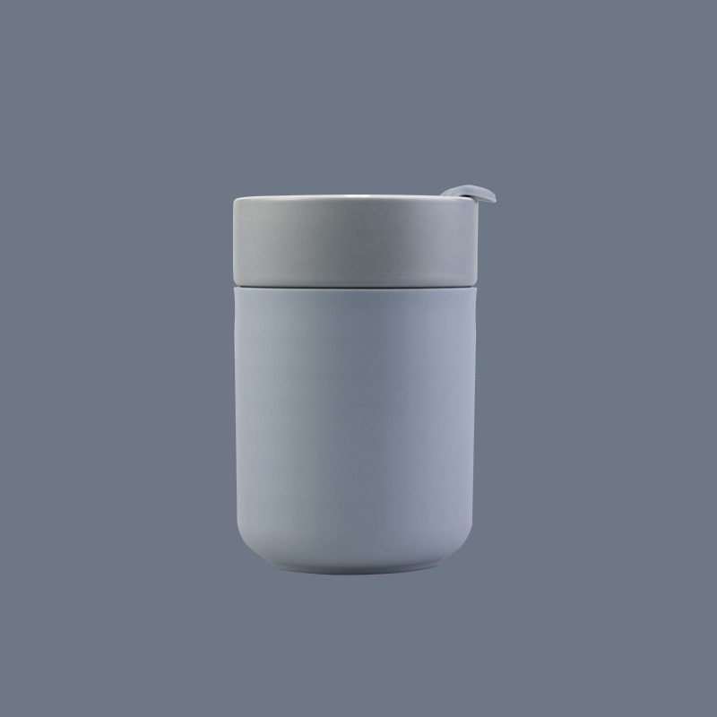 Portable Ceramic Travel Coffe Mug with Splash Proof Mug Lid