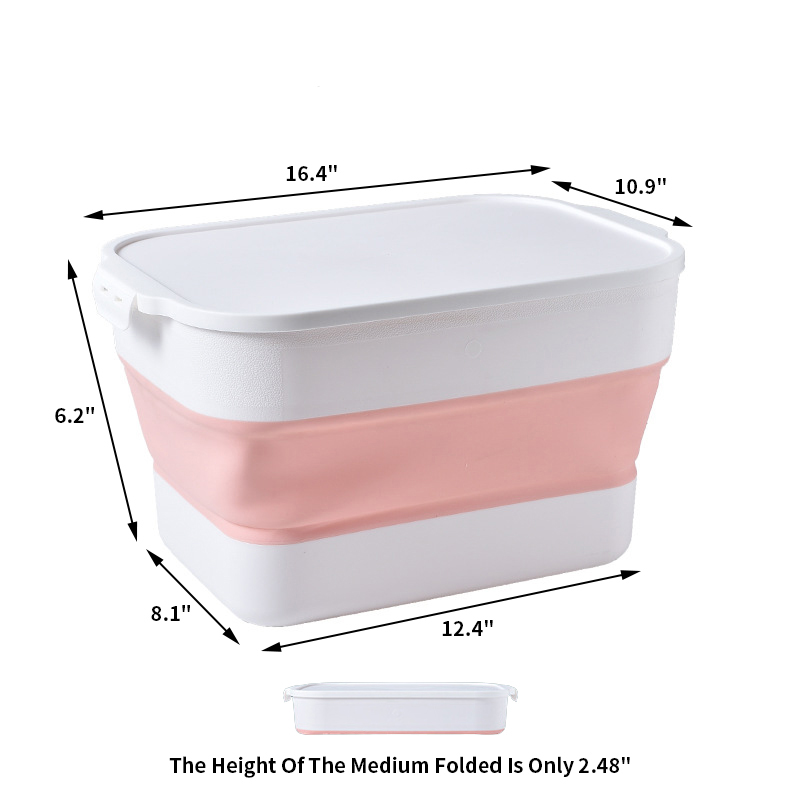 Plastic Foldable Storage Box With Lid Multi-Function Household, Clothes,Toys, File and Book Collection