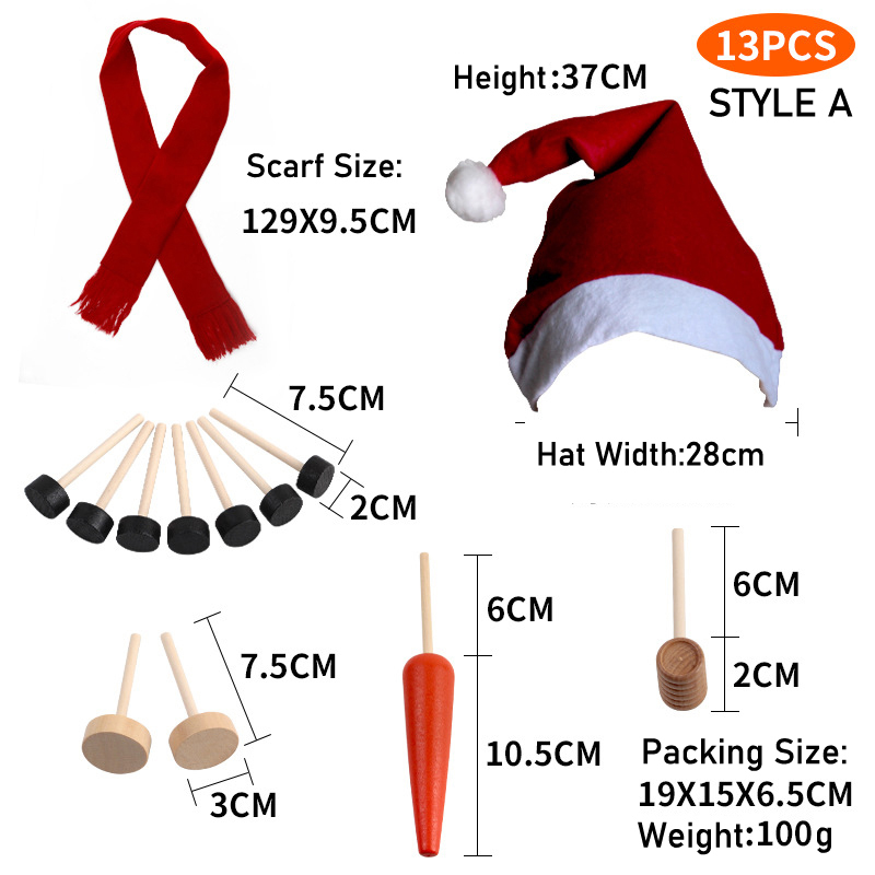 Perfect Snowman Decorating Kit-13 Pieces Entire Family Fun Sturdy Prongs