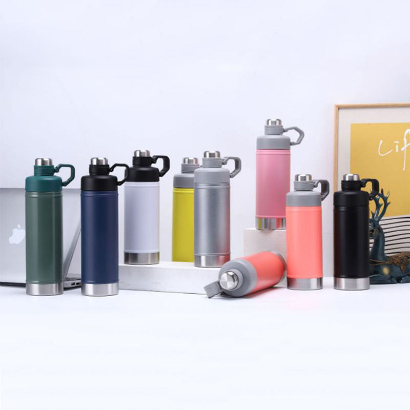 20oz Stainless Steel Flask Water Bottle Spout Lid Vacuum Insulated Double Wall Water Bottle Wide Mouth Keep Cold Sport Camping Hiking
