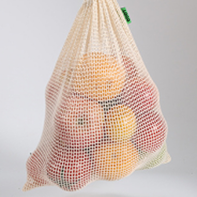 Organic Cotton Small Checkered Environmental Protection Net Bag Shopping Bag Supermarket Fruit Bunches Storage Bag