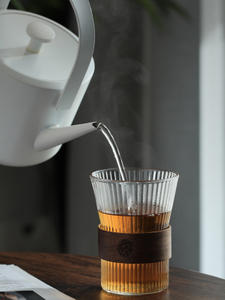 Heat-resistant Glass Cup Coffee Mug With Bamboo Sleeve Beer Mug Tea glass Water Milk Glass Cup Drinkware