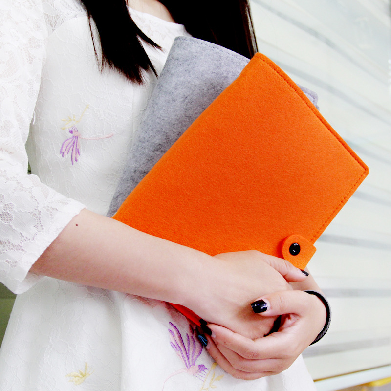 A5 Soft Felt Cover Journal 6 Ring Sprial Refillable Notebook