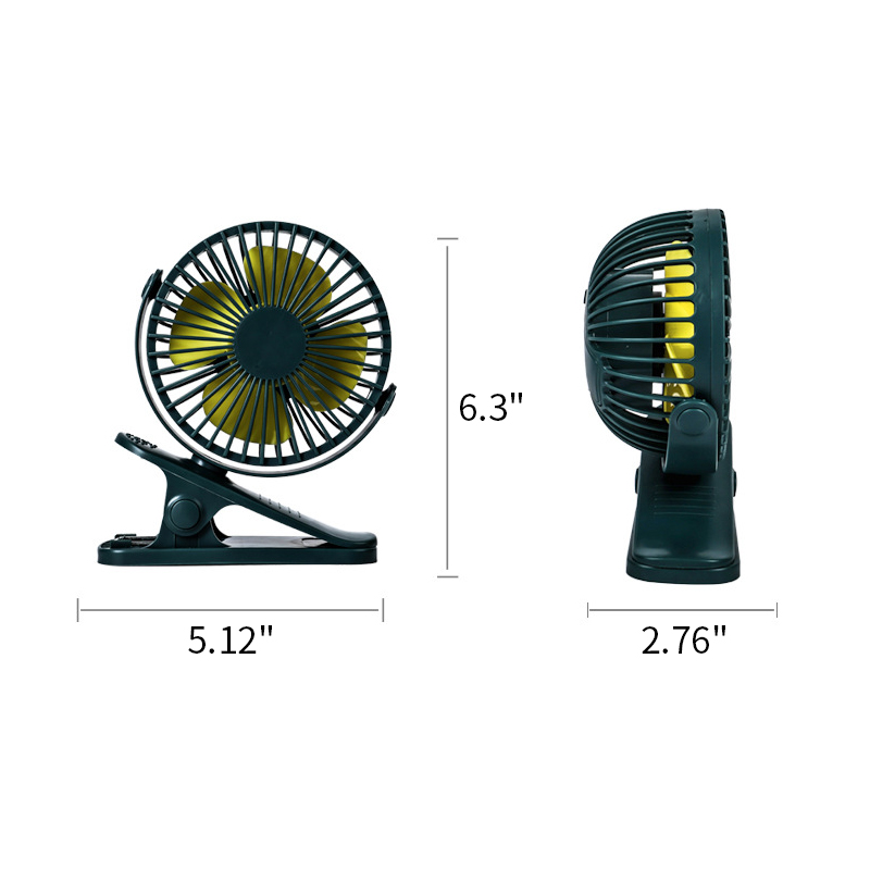 USB Powered Clip on Fan Portable Fan 3 Speeds Strong Airflow Small Table Fan Quiet Personal Desk Fan & Clip Fan