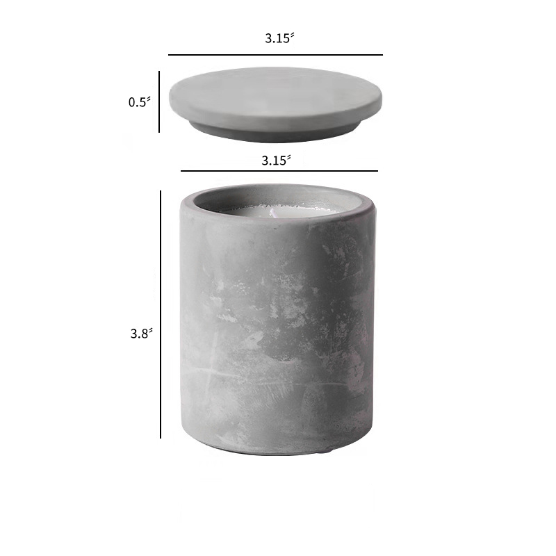 Cylinder Candle Concrete Candle Jar Home Decor for DIY Candle Container
