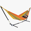 Trendy Portable Camping Equipment Hammocks with Iron Frames Outdoor Camping Double Hammocks Bracket Shelves