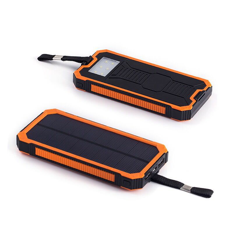 Solar Power Bank Portable Charger 10,000mAh External Battery Pack Solar Panel Charging