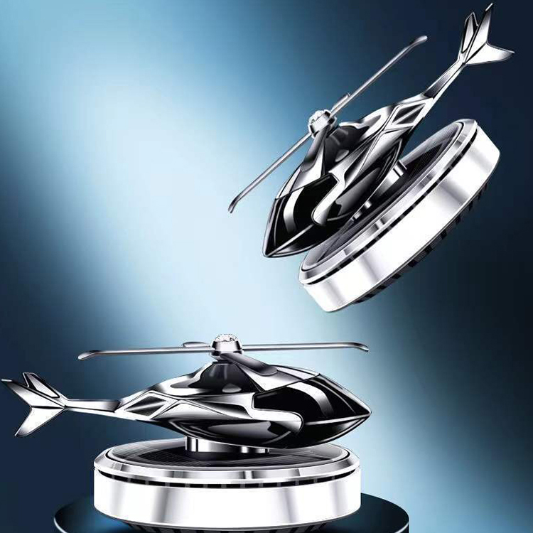 Solar Car Perfume Car Aromatherapy Aircraft Rotating Accessories Helicopter Interior High-end Decorations