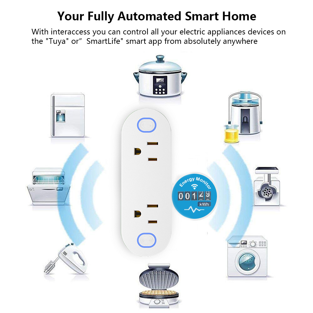 Smart Plug Wi-Fi Outlet Socket Dimmer Brightness Adjust Timer Works with Alexa and Google Home Remote Control