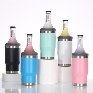 4-in-1 14oz Stainless Steel Can Cooler Beer Bottle Insulator With Bottom Bottle Opener 