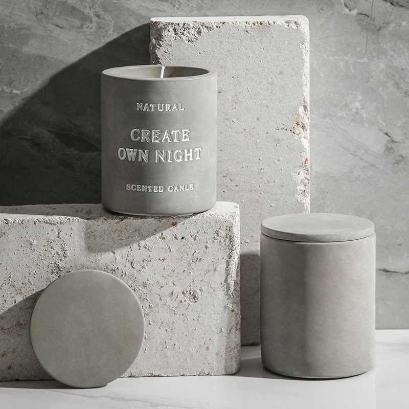 Cylinder Candle Concrete Candle Jar Home Decor for DIY Candle Container