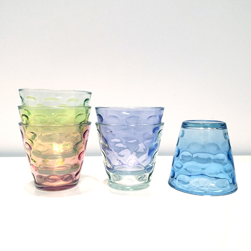 Household Set Of 6 Pieces Color Transparent Water Cup