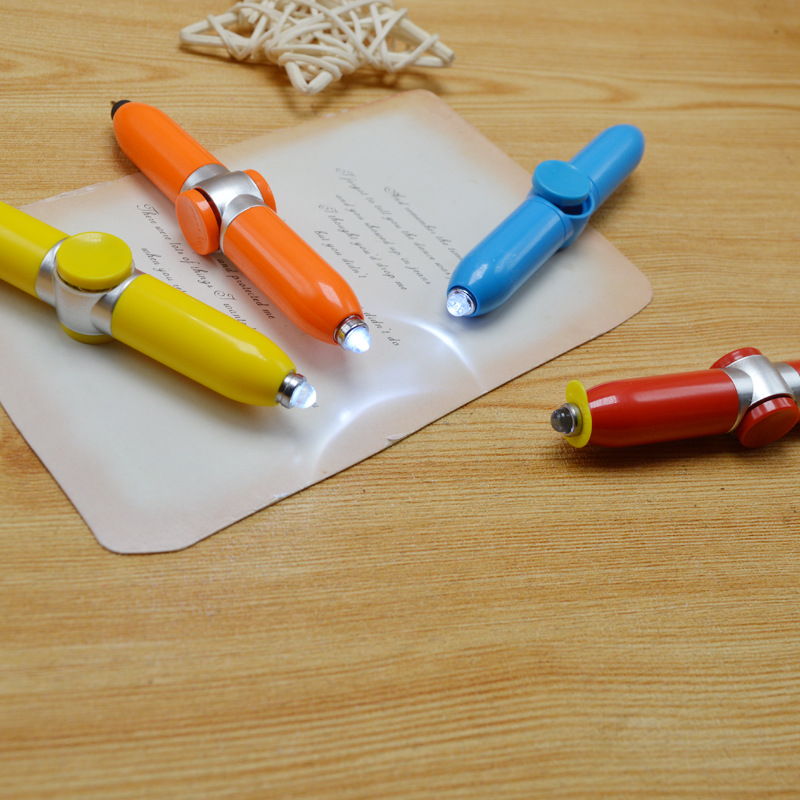 LED Finger Gyro Pen Fidget Spinner Pen with Led Light Anxiety Pen