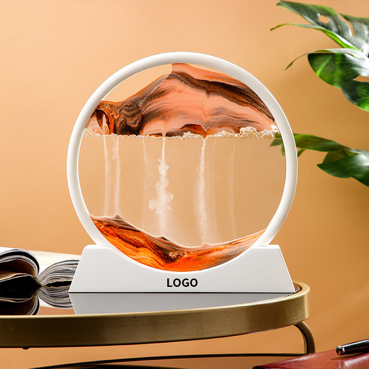 Creative 3D Quicksand Painting Ornaments Liquid Decompression Hourglass Office Desktop Living Room Nightstand Decoration Gift