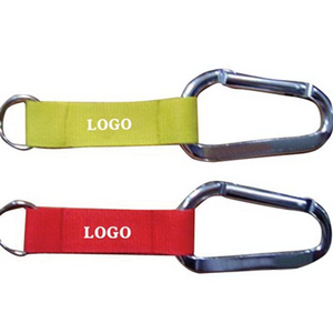 Custom Promotional Carabiner With Strap and Split Key Ring