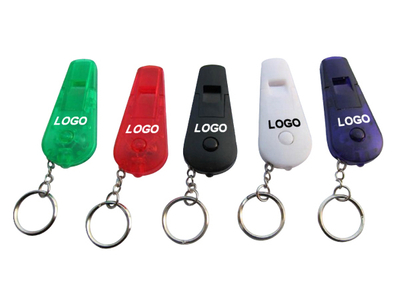 Whistle LED Light Keychain Key Ring