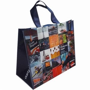 Imprinted Reusable Laminated Plastic Shopping Tote Bag
