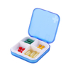 Pocket Pill Case Travel Pill Box 4 Compartments Portable Small Medicine Container for Purse Storage Drug Case