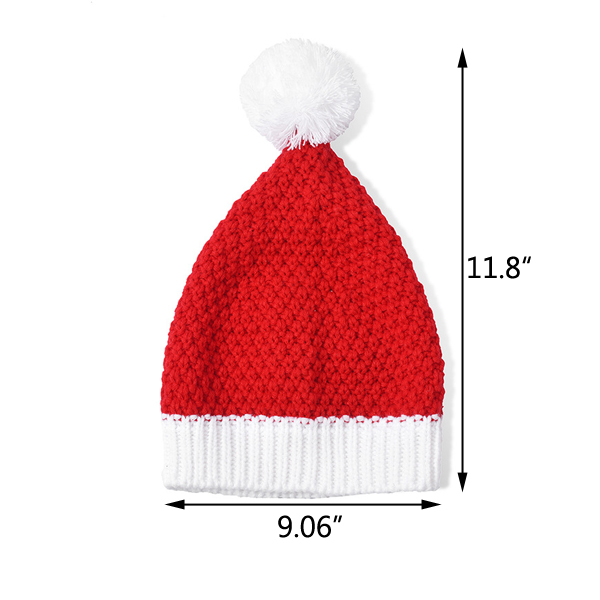 Red White Knitted Santa Hat Santa Hat Christmas Knitted Hat for Winter