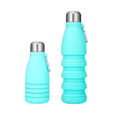 Collapsible Silicone Water Bottle Reuseable Foldable Travel Sport Portable Water Bottle with Carabiner