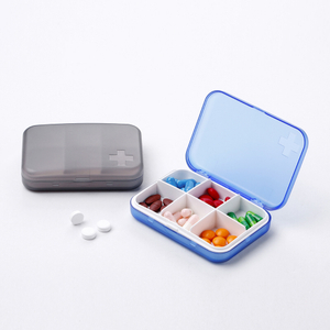 Pocket Pill Case Travel Pill Box 6 Compartments Portable Small Pill Holder Mini Pill Organizer for Purse Storage Drug Case